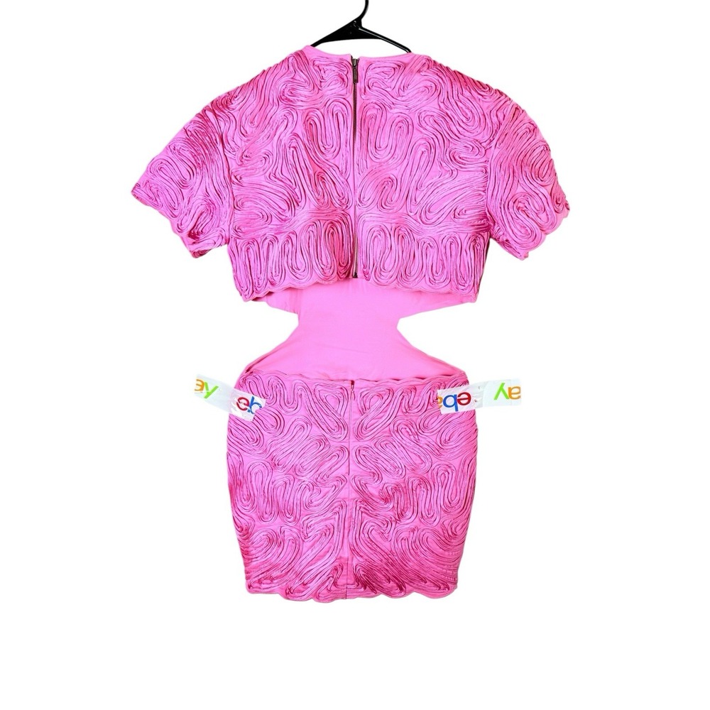ASOS EDITION Embroidered Satin Cornelli Cut Out Mini Dress Pink Occasion Party - Picture 8 of 16
